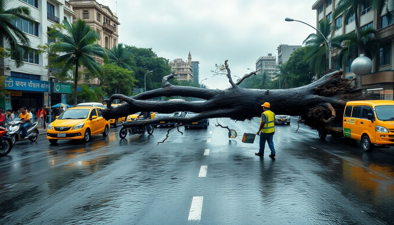 Tree Falls Cause Traffic Disruptions in Dadar East and Across Mumbai