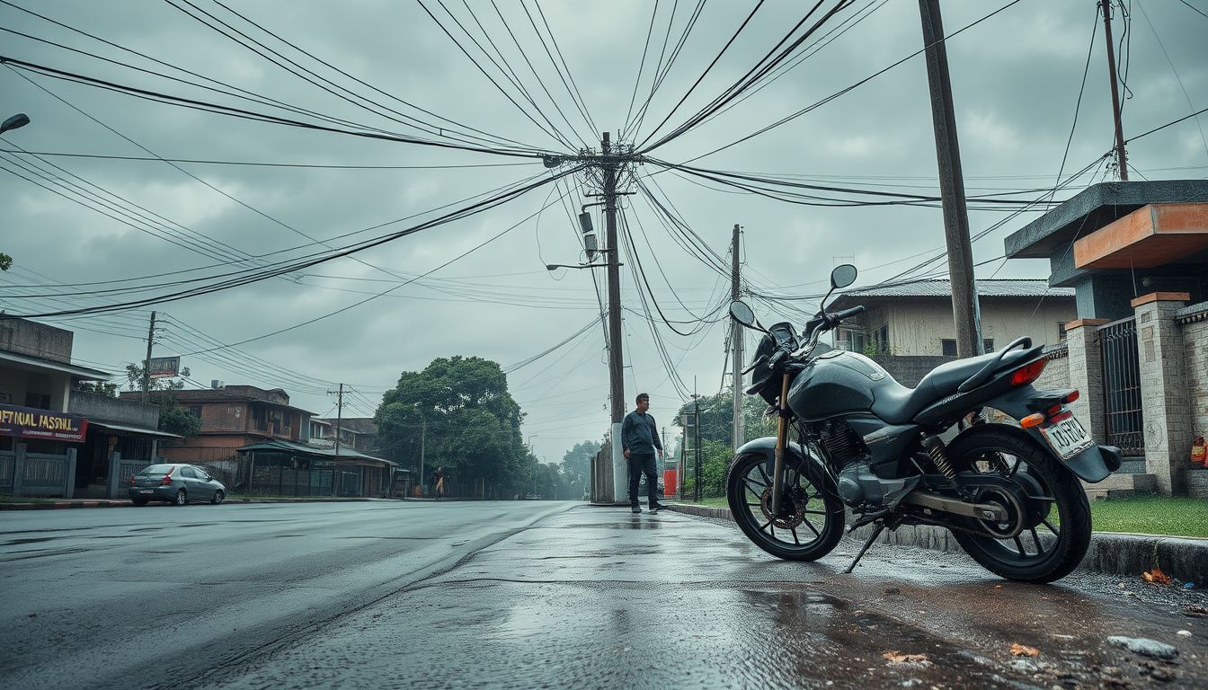 MSEDCL Live Wire Snaps in Nalasopara East, Burning Parked Bike