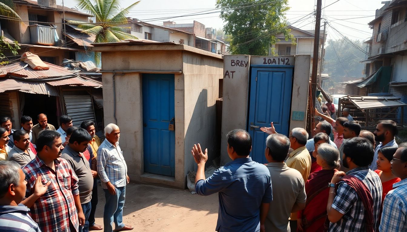 Over 400 Turbhe Slum Residents Protest Closure of Public Toilet