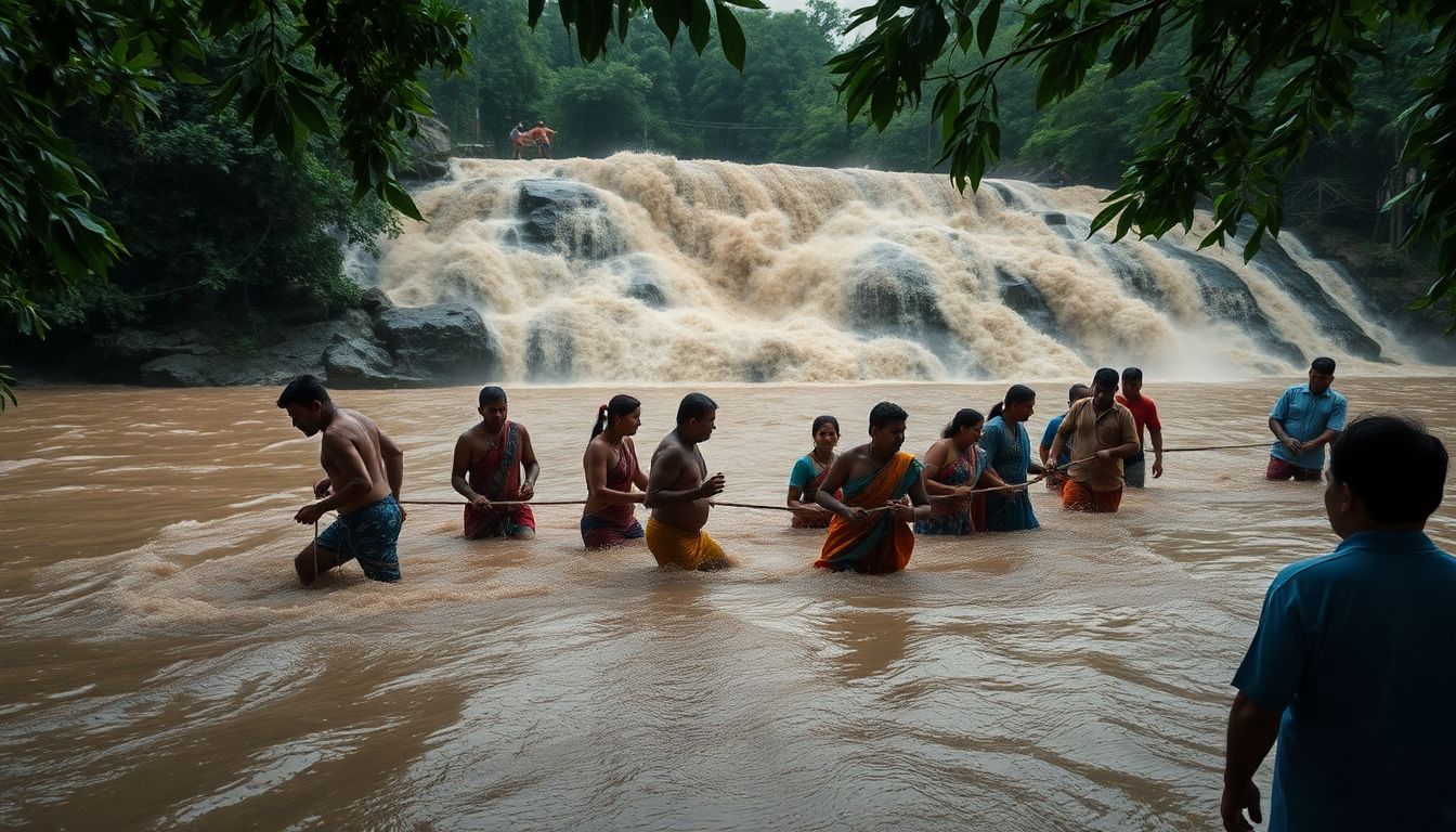 Locals Rescue Tourists Trapped by Sudden Water Surge at Vandri Lake Waterfall in Palghar