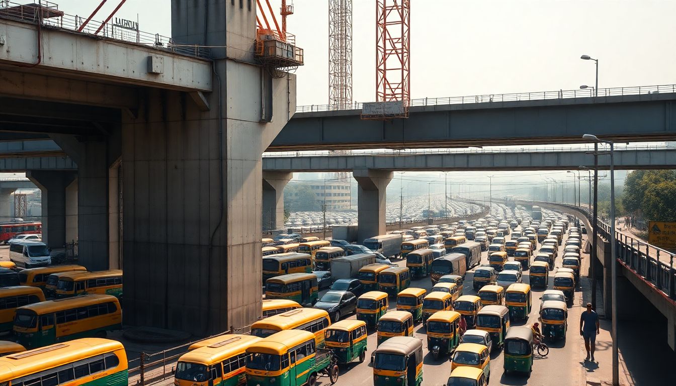 Metro 2B Crane Breakdown Causes 1.5-km Traffic Jam at Juhu Circle