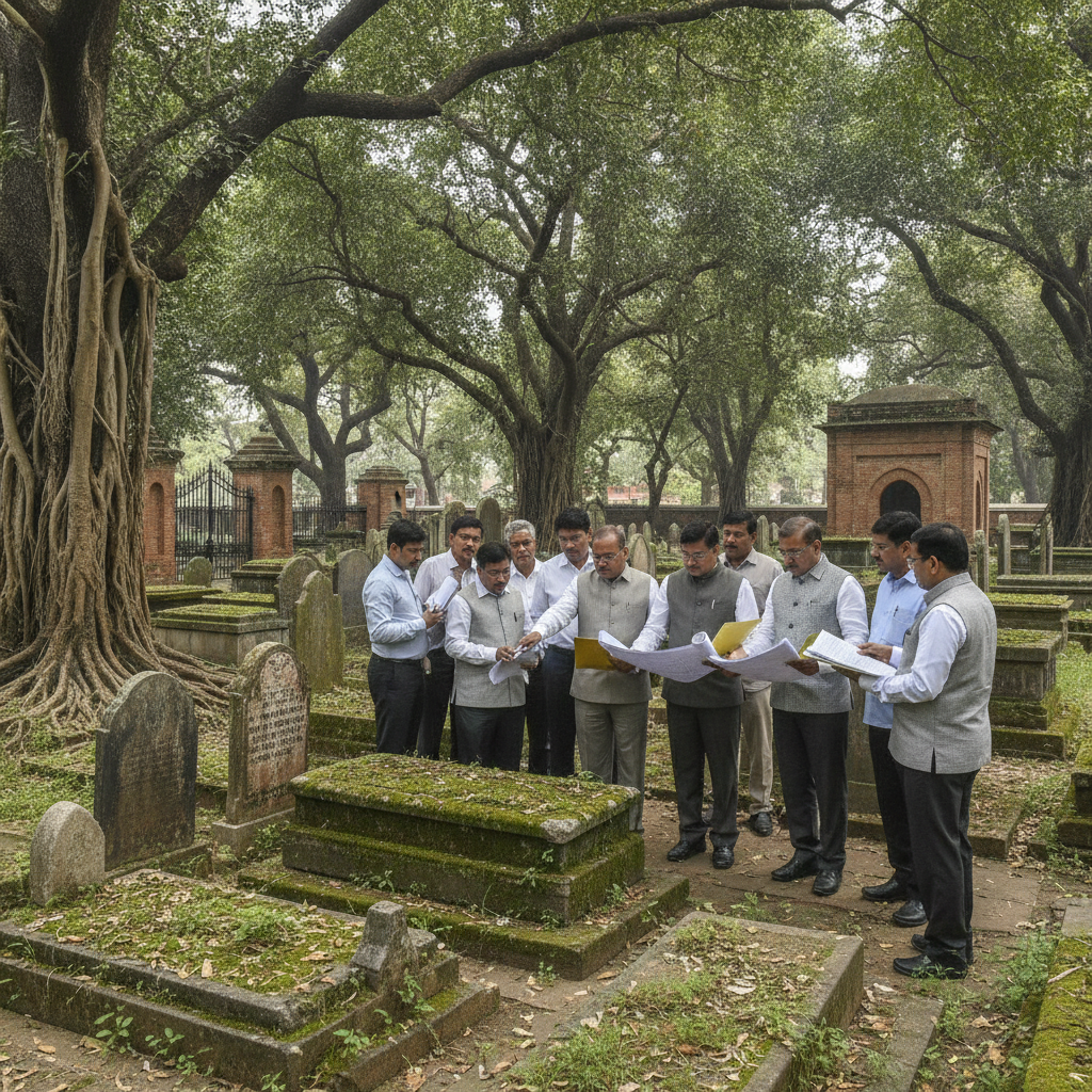 MLA Amin Patel and BMC Officials Inspect Nariyalwadi Cemetery for Renovation