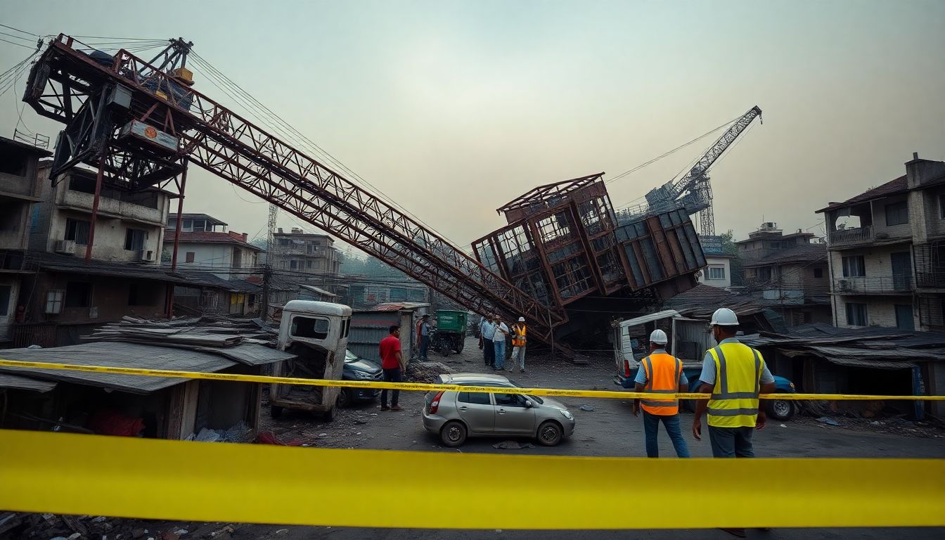 200-Tonne Crane Topples in Kurla East Damaging Homes and Injuring Several