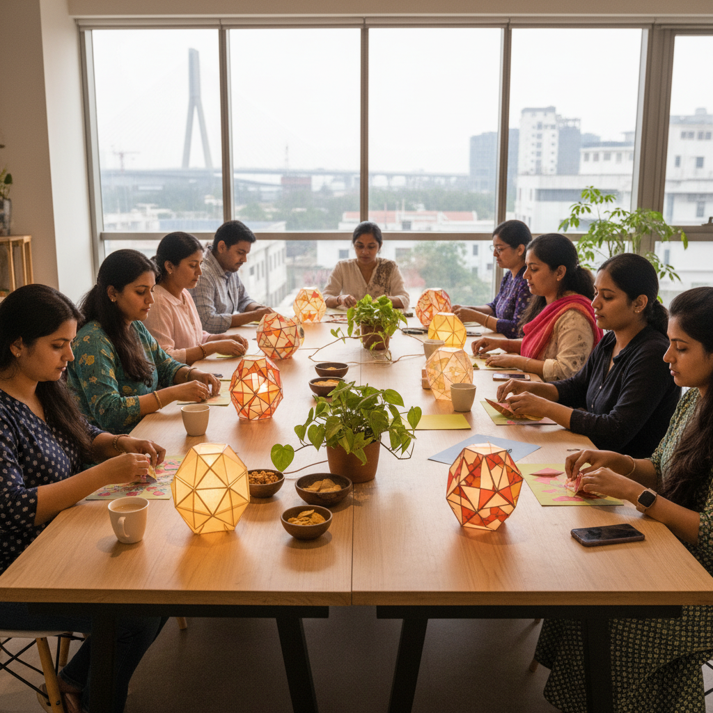 Mumbai Residents Embrace Modular Origami Workshops for Mindfulness and Connection