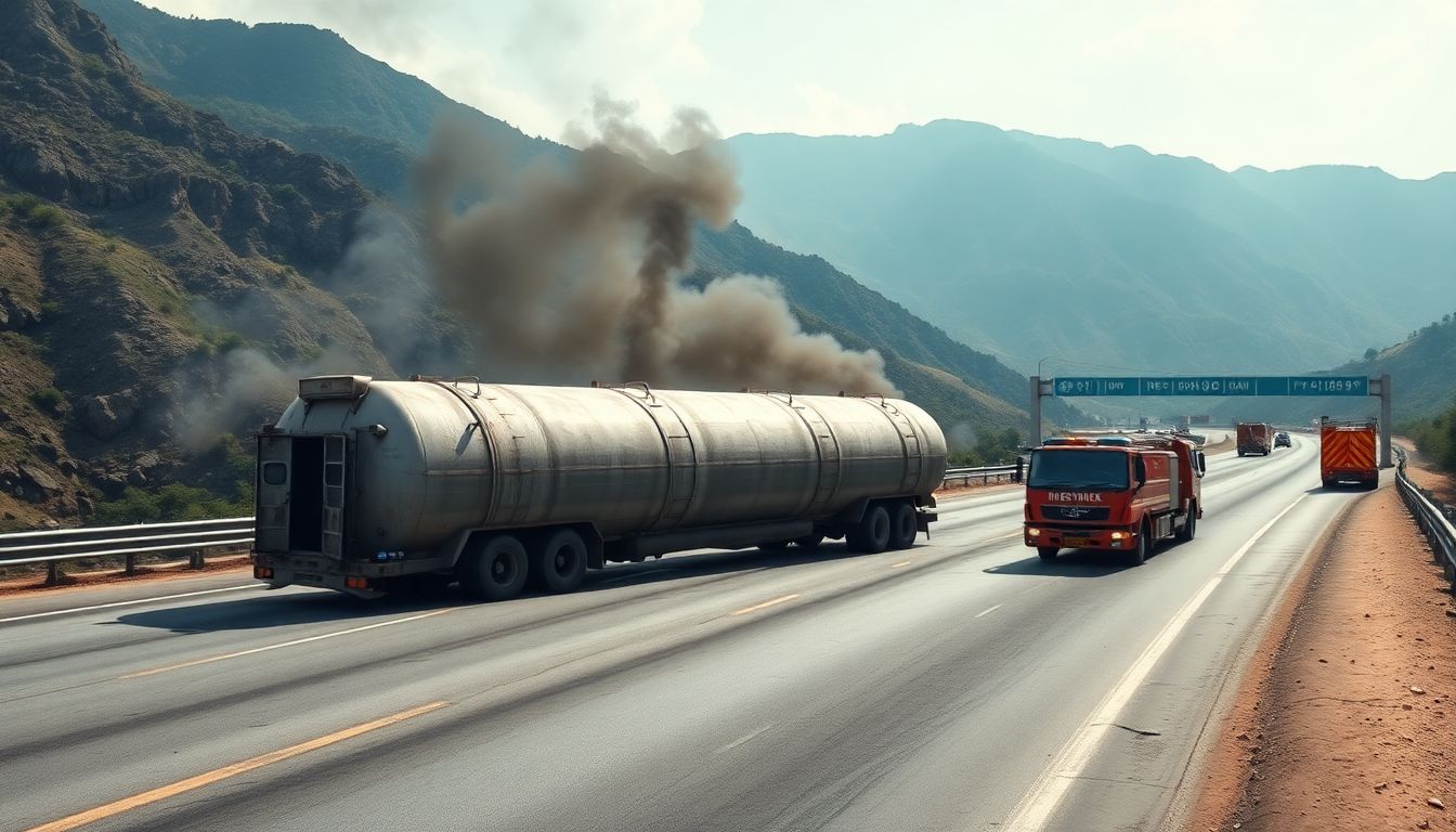 Palm Oil Tanker Overturns and Catches Fire on Mumbai-Pune Expressway Near Khopoli