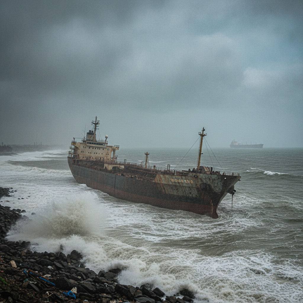 Three Detained Oil Tankers Drift and Run Aground Off Mumbai's Manori Coast