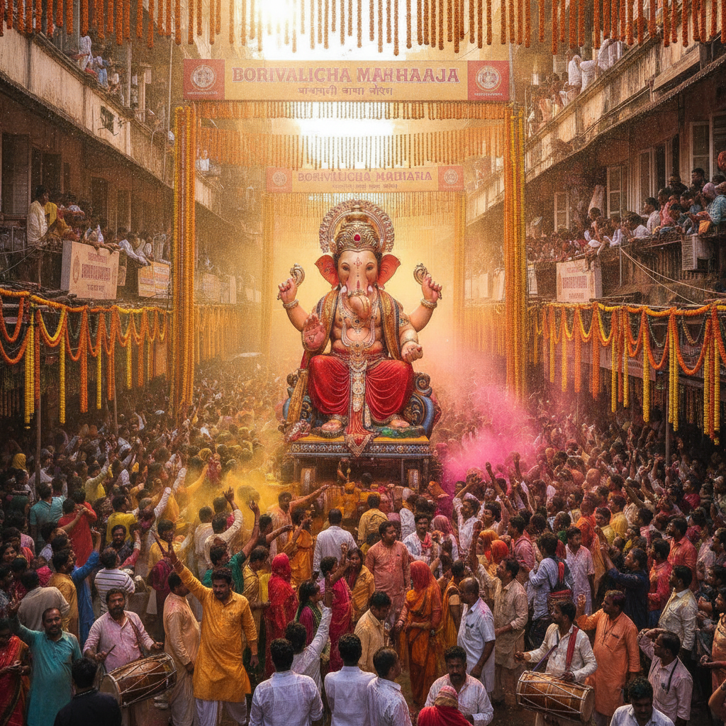 Borivalicha Maharaja Welcomed In Grand August 8 Aagman Sohla Ahead Of Ganesh Chaturthi