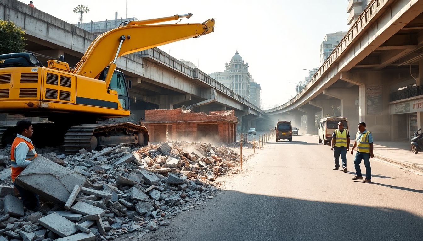BMC Demolishes 28 Structures for Road Widening in Vikhroli