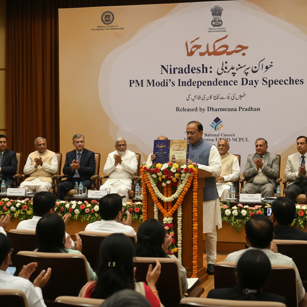 Dharmendra Pradhan Releases Urdu Book of PM Modi Independence Day Speeches