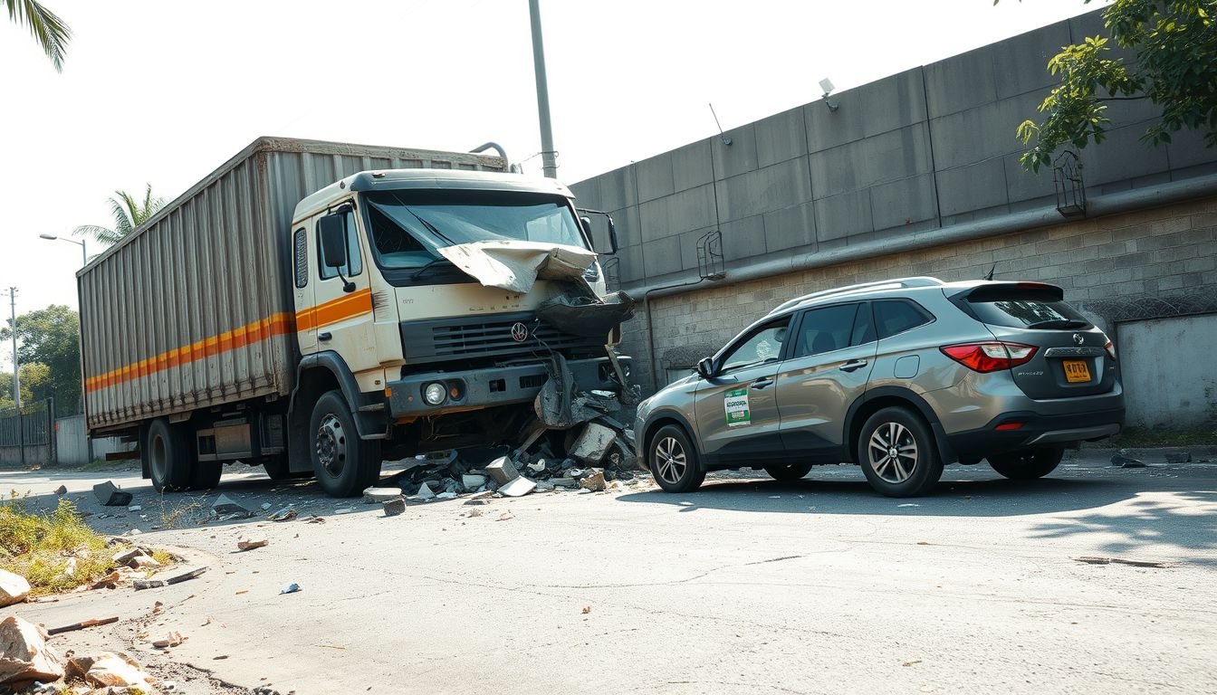 Truck Crashes into MNS Office Premises in Vasai East, Damages Parked Car