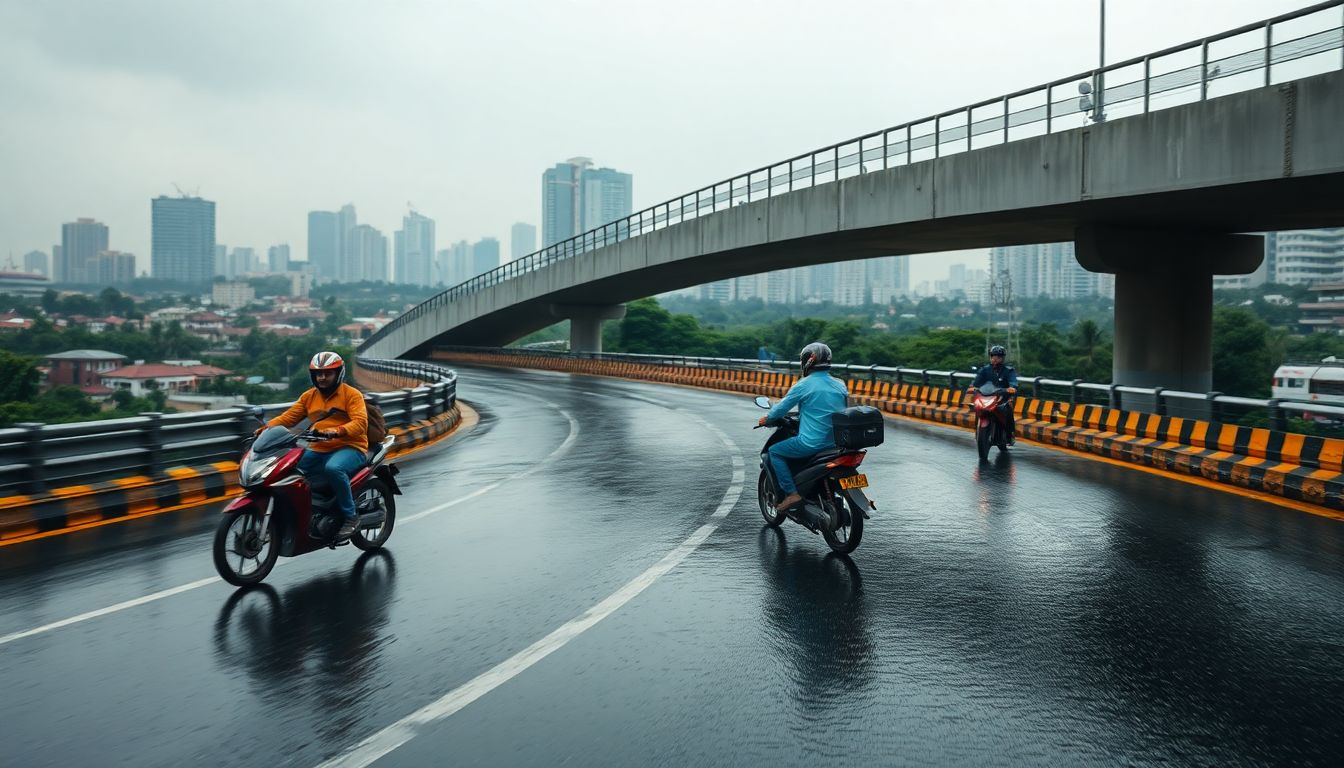 Bikers Report Skidding on Mrinaltai Gore Flyover Extension Toward Relief Road