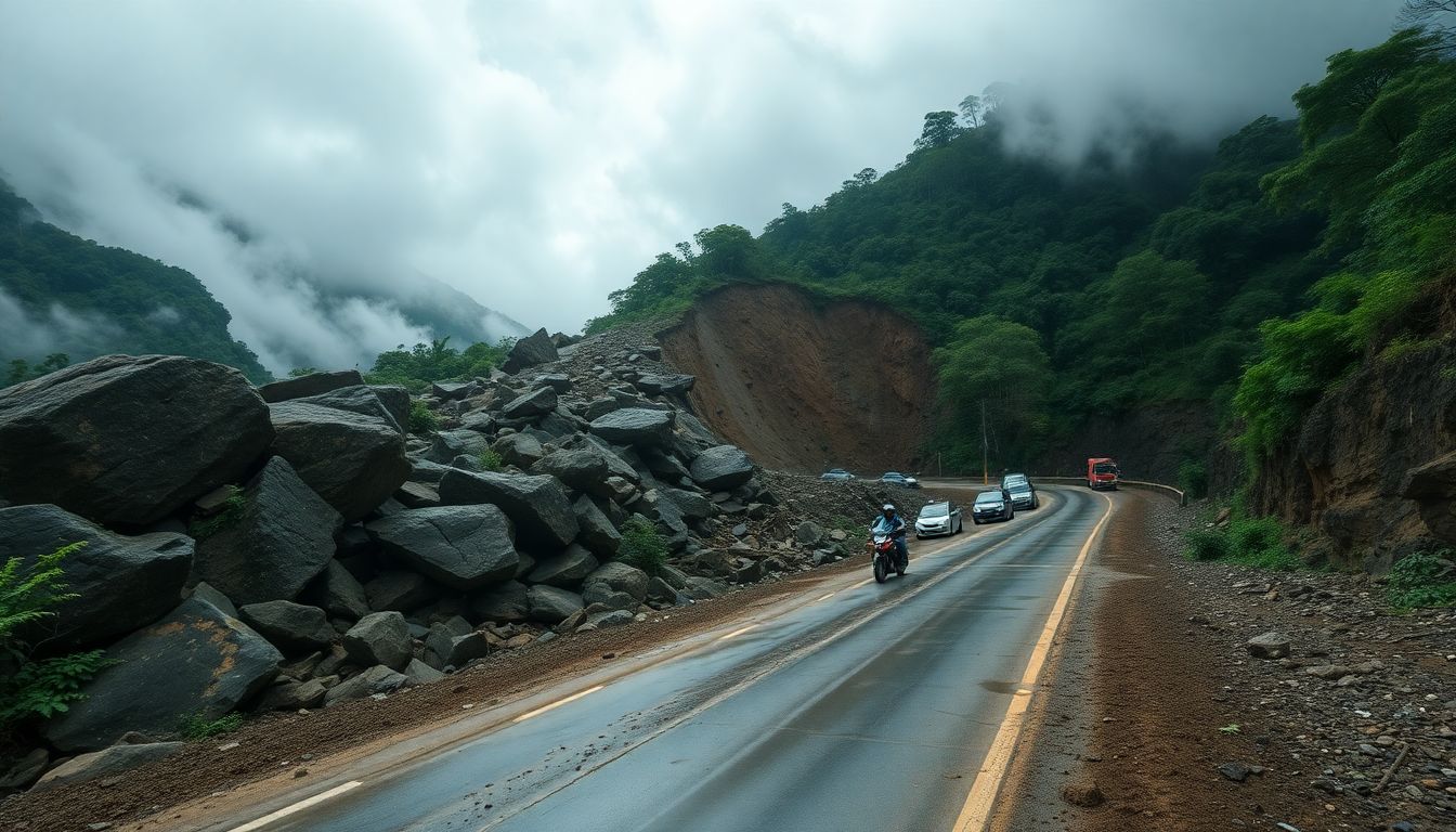 Ambenali Ghat Traffic Disrupted After Massive Landslide on Mahabaleshwar-Poladpur Road