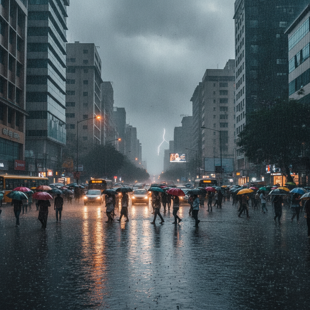 Heavy Rain Lashes Mumbai to Bring Relief From Heat and Water Crisis