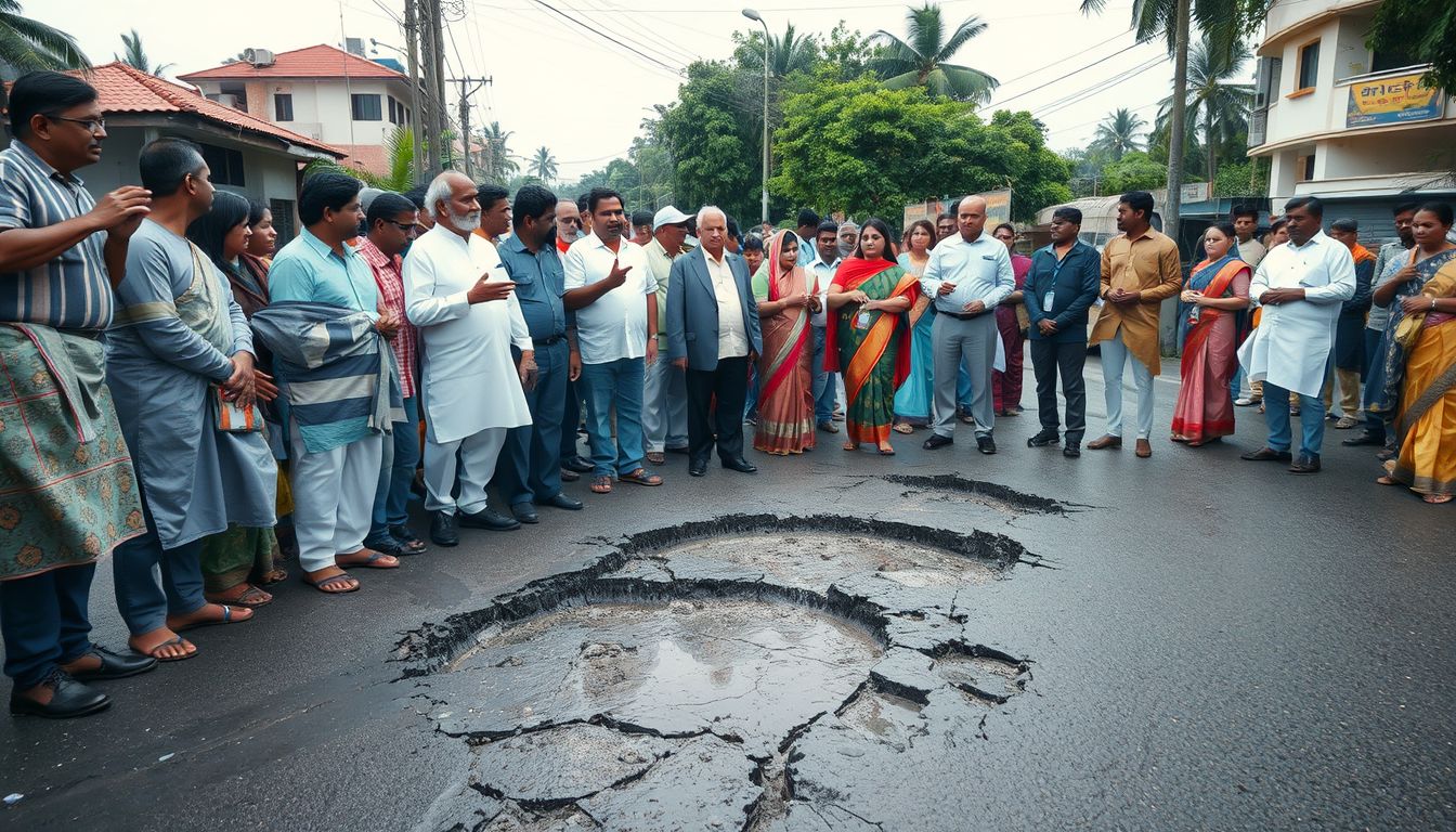 BJP MP Hemant Savara, MLA Rajan Naik Protest Pothole-Ridden Roads in Vasai-Virar