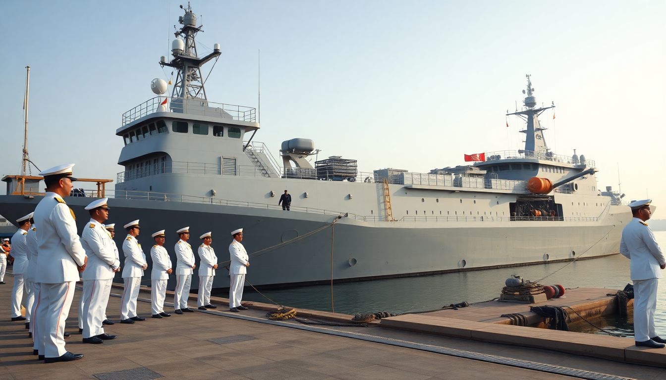 Indian Navy Commissions Diving Support Vessel INS Nipun at Mumbai Naval Dockyard
