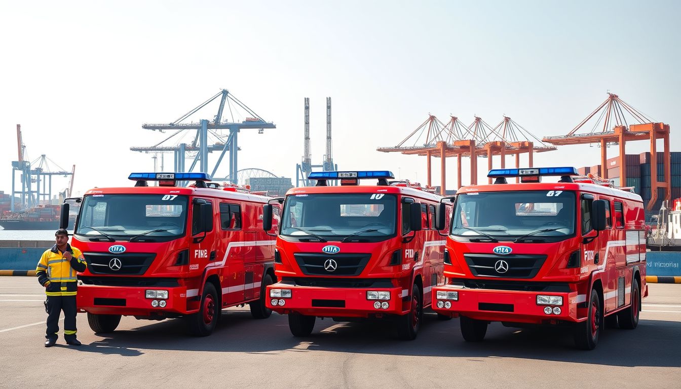 Mumbai Port Authority Inducts Three Fire Tenders at Victoria Docks