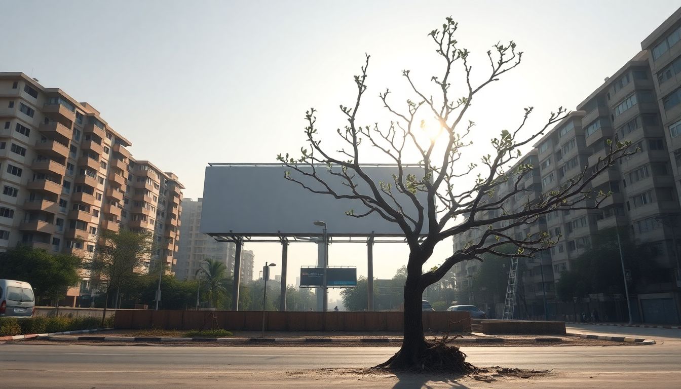 Almond tree in Vashi illegally pruned again to clear view for advertisement