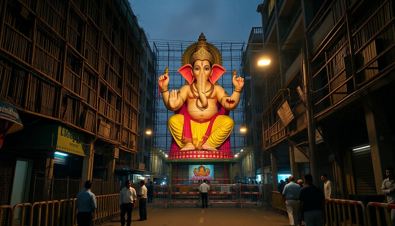 Girgaon Ganesh Idol Collapse Kills Two as 47-Foot Statues Persist in Mumbai