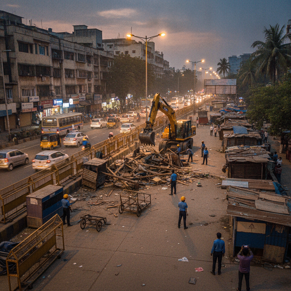 TMC Clears Illegal Encroachments Across Vartak Nagar Ward No 4