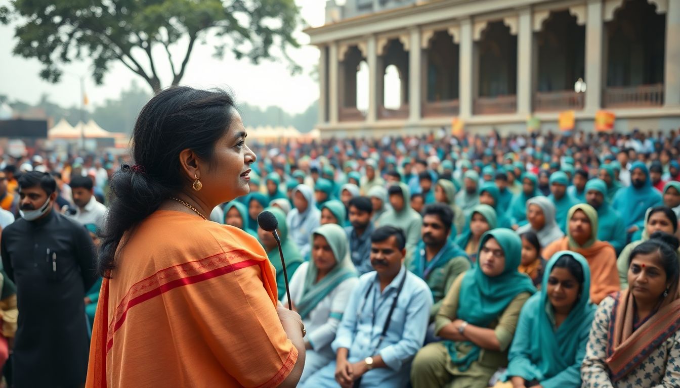 Mayor Ritu Tawde Seeks Permanent Jobs for Protesting NUHM Workers at Azad Maidan