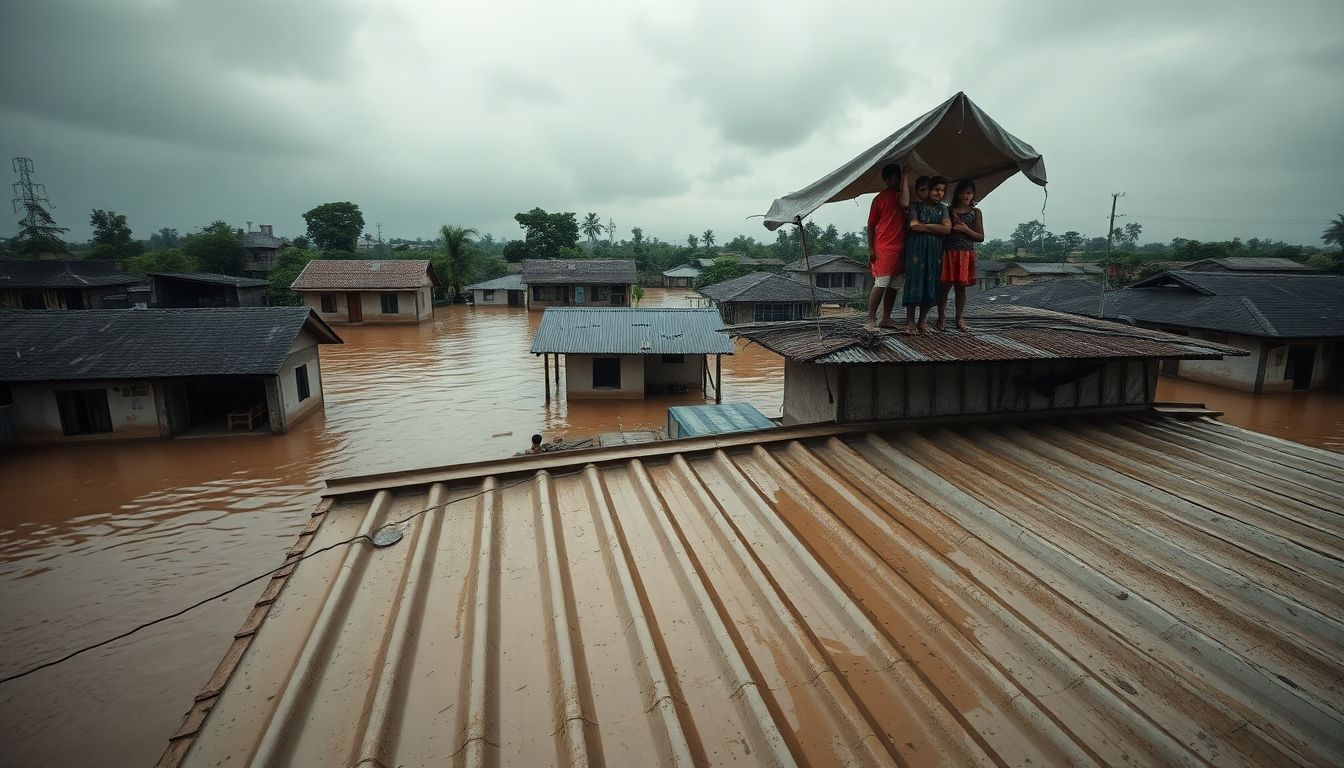 Severe Flooding in Palghar's Devipada Strands Families and Deceased Woman on Rooftops