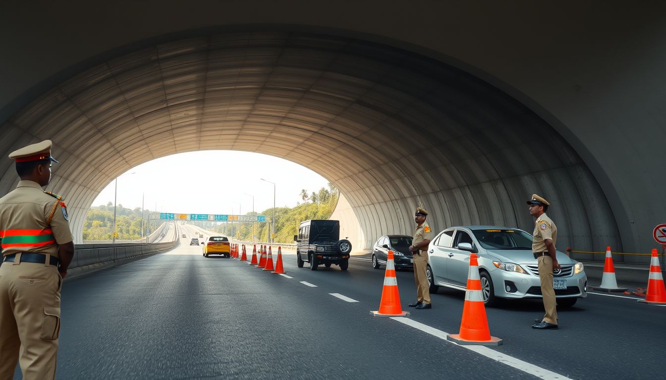 Traffic Regulated on Mumbai-Pune Expressway Missing Link for Tunnel Mock Drill
