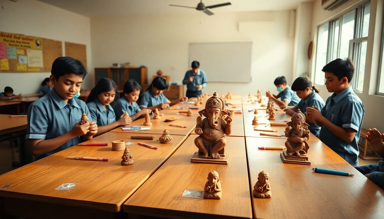 Panvel Civic Body Conducts Eco-Friendly Clay Ganesh Idol Workshop at School