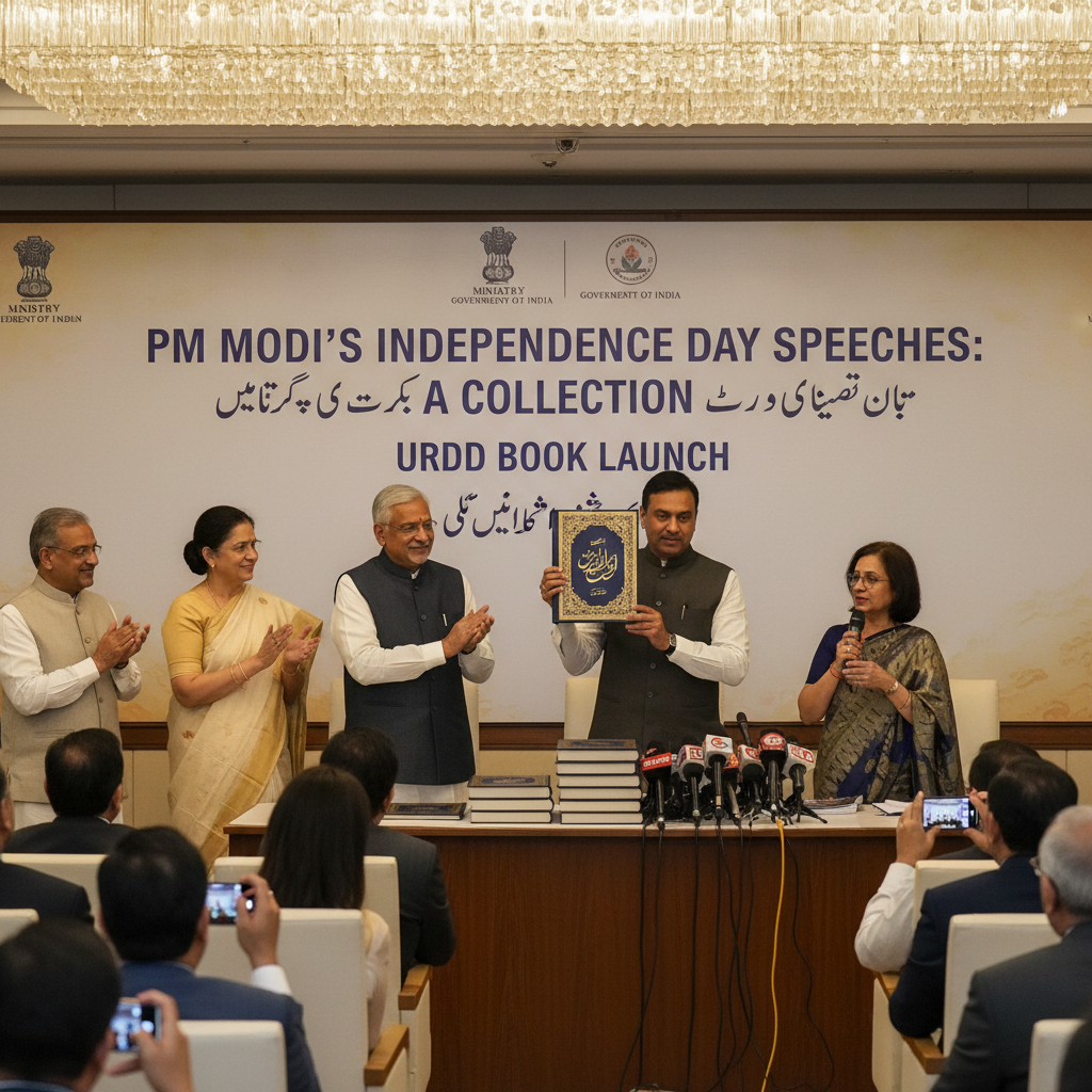 Dharmendra Pradhan Releases Urdu Book on PM Modi's Independence Day Speeches
