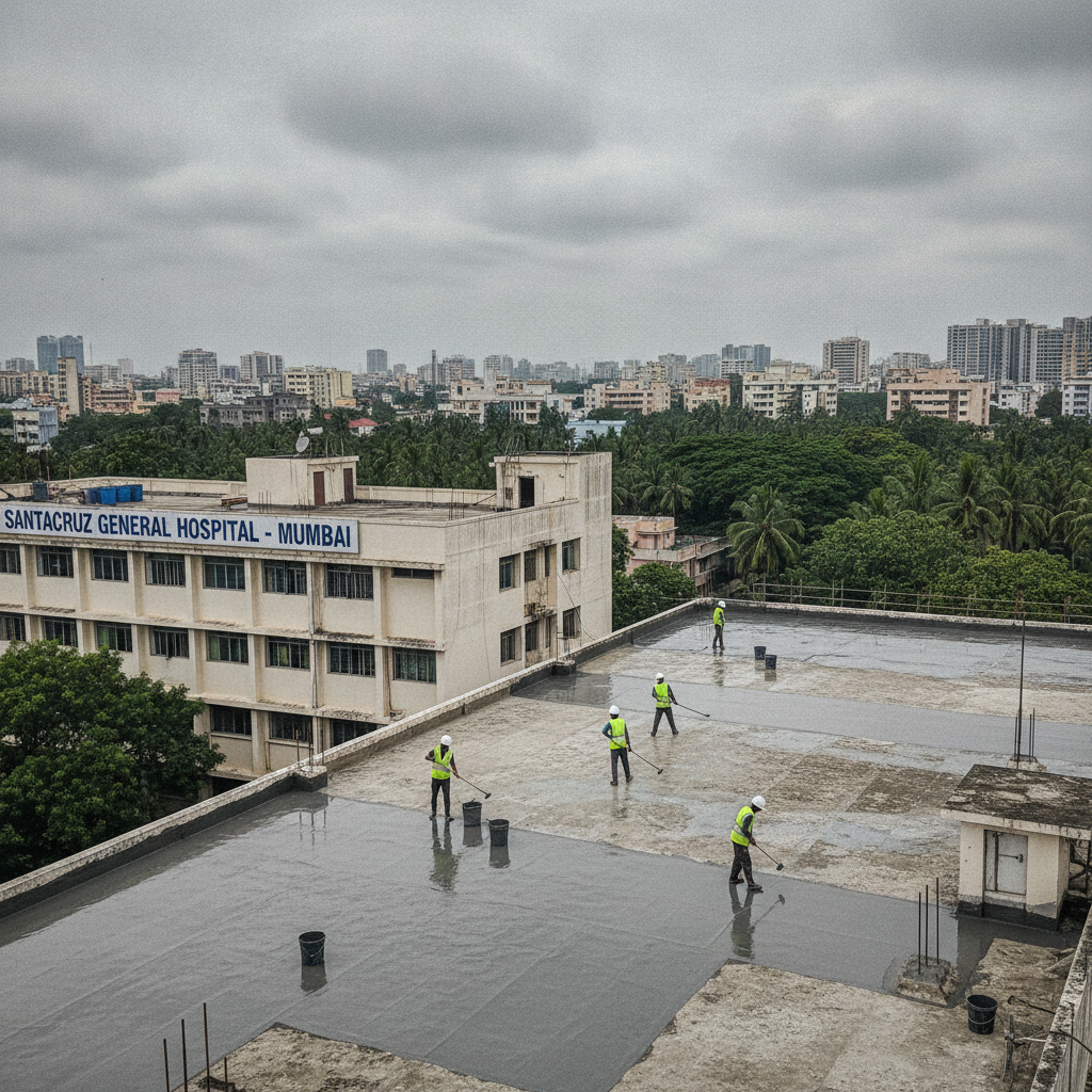 VN Desai Hospital in Santacruz Completes 80% of Third Floor Waterproofing Works