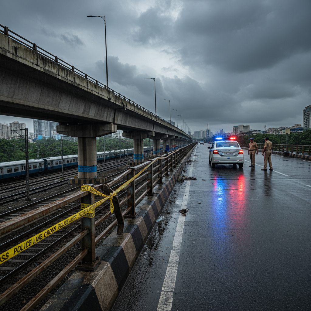 One killed and one injured as motorcycle falls off railway bridge in Thane