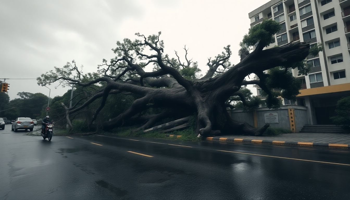Unsafe Tree Collapses onto Marol Military Road in Andheri East After Trimming Delays