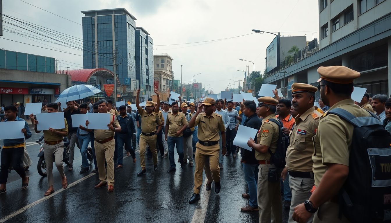 Police Detain Leaders and Protesters at Panvel Airport Naming March