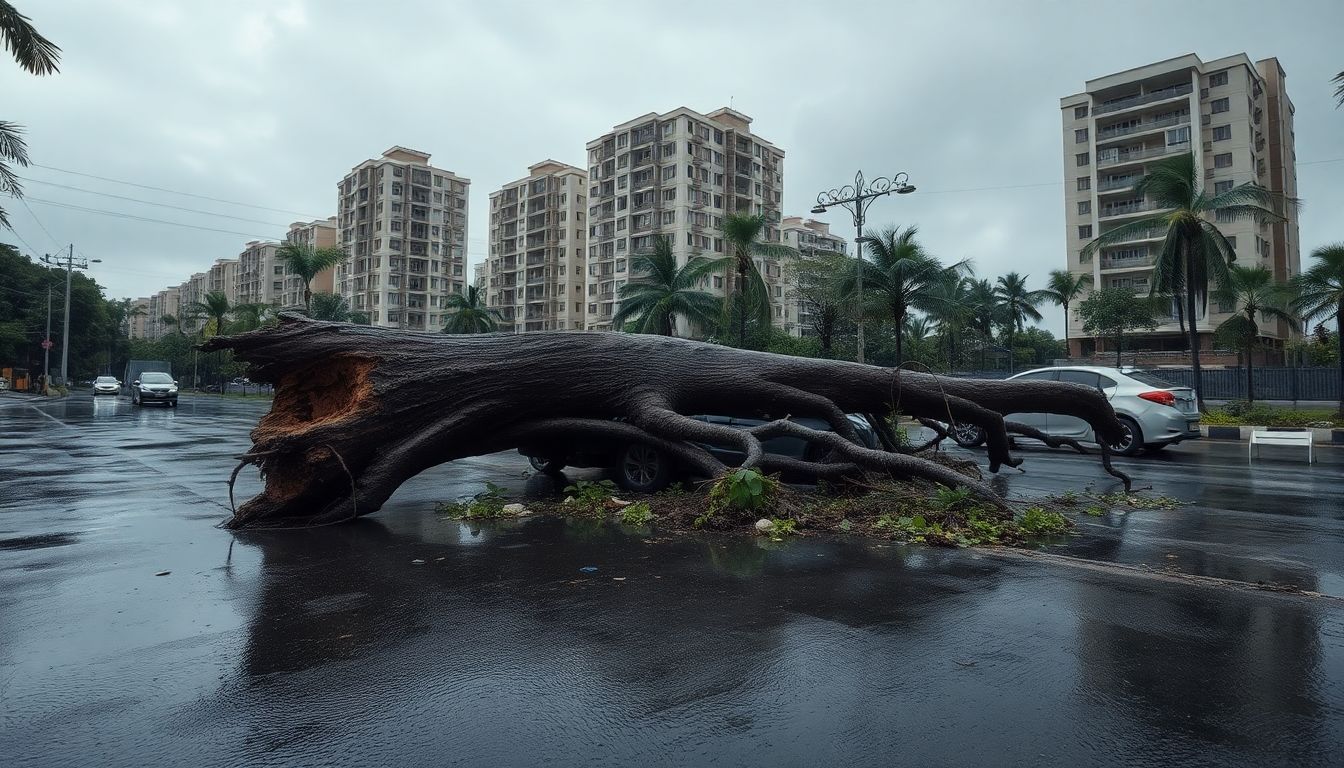 Heavy rain uproots 103 trees across Panvel and Kharghar damaging 15 vehicles
