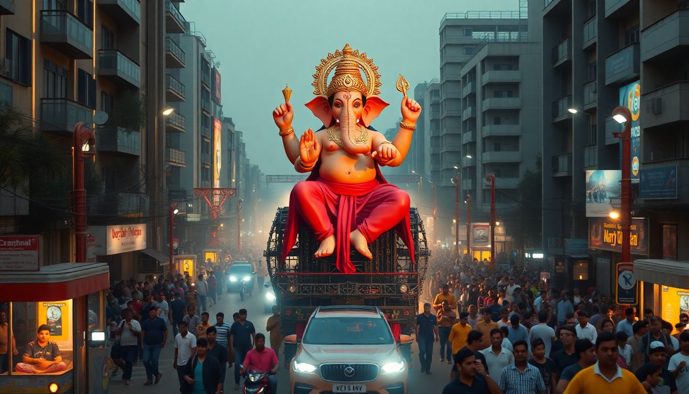 Balancing Ganpati Idols at Mumbai Mandals Spark Debate Over Spectacle and Safety