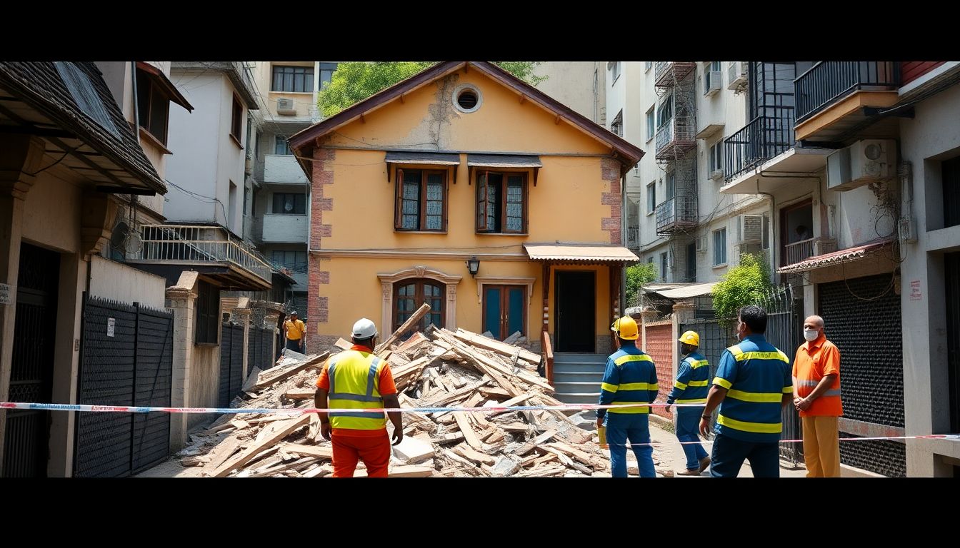 Three Rescued Unhurt After Old Bungalow Collapses in Mumbai's Walkeshwar