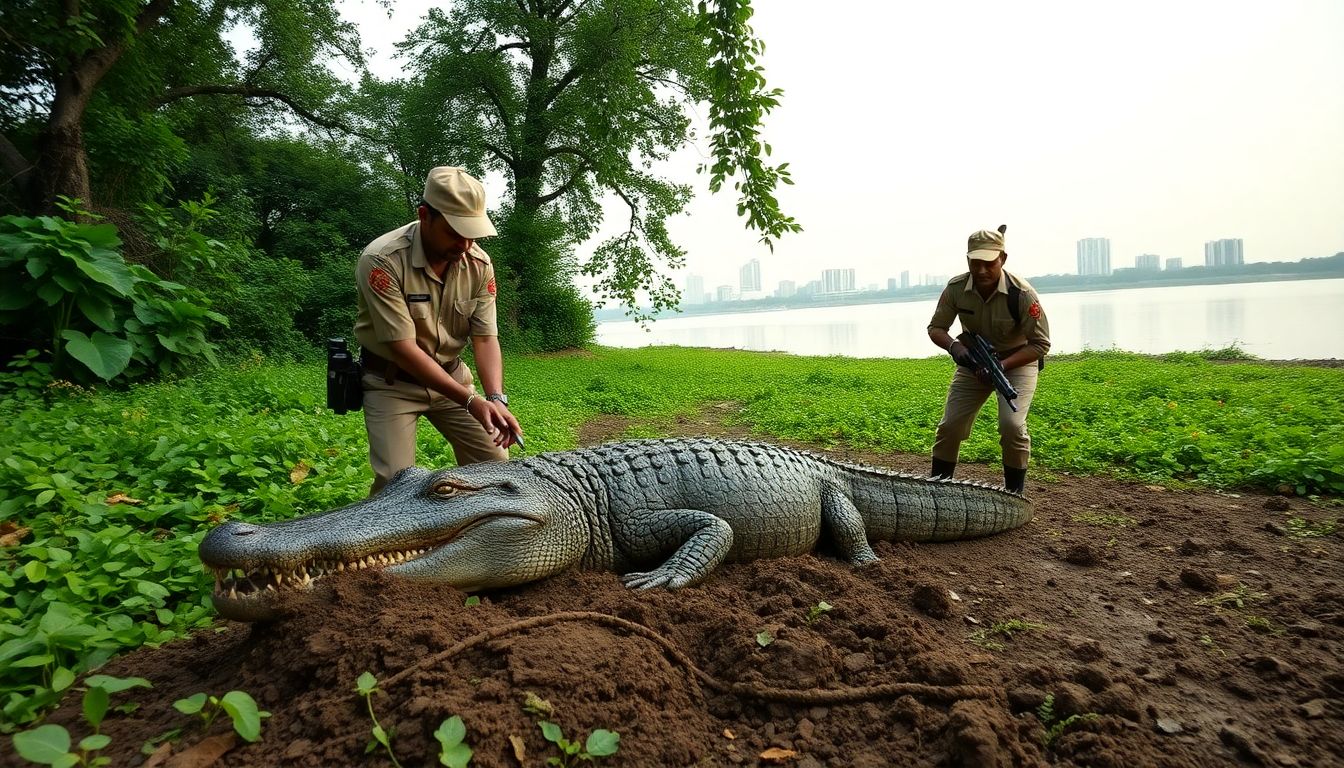Crocodile rescued safely from Powai NITIE area after social media alert