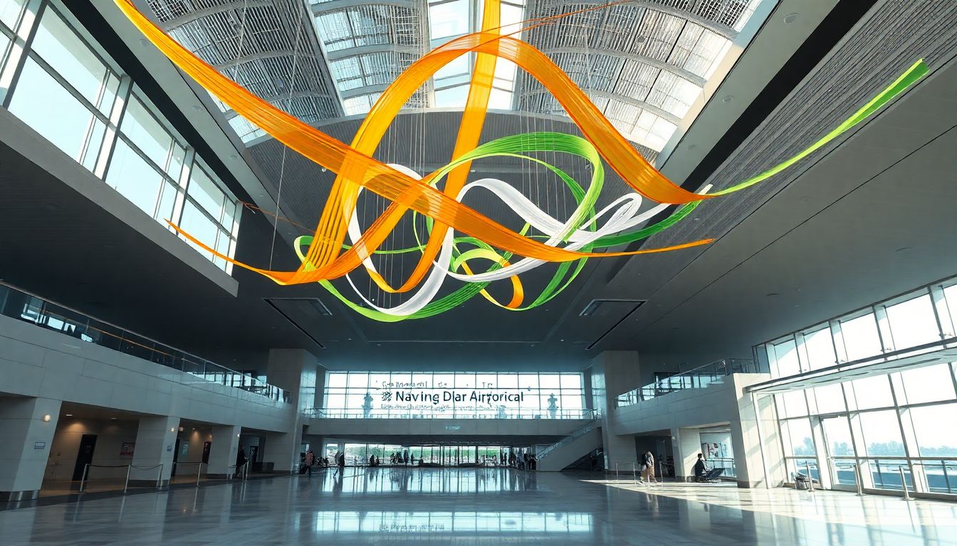 Navi Mumbai Airport Installs Moving Tricolour Decor for Independence Day