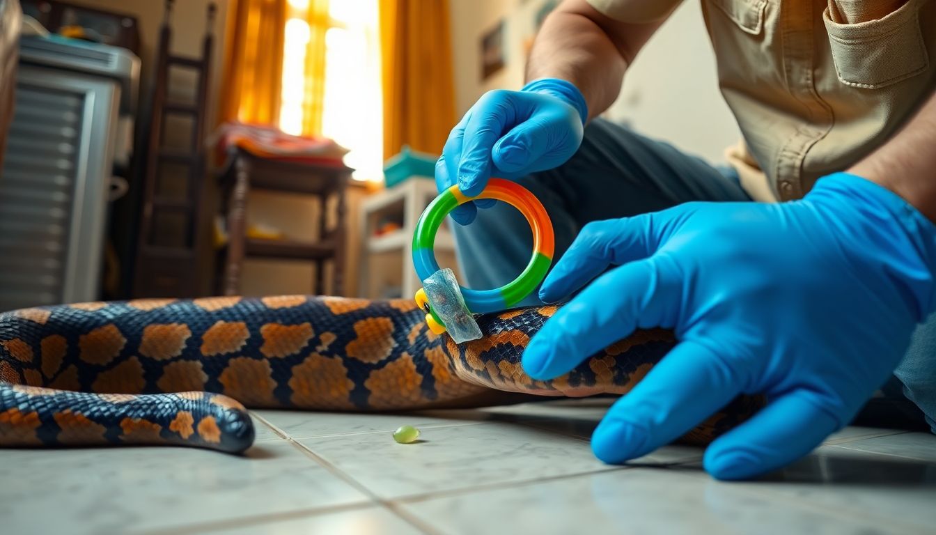 Indian Rock Python rescued from plastic toy ring in Thane home