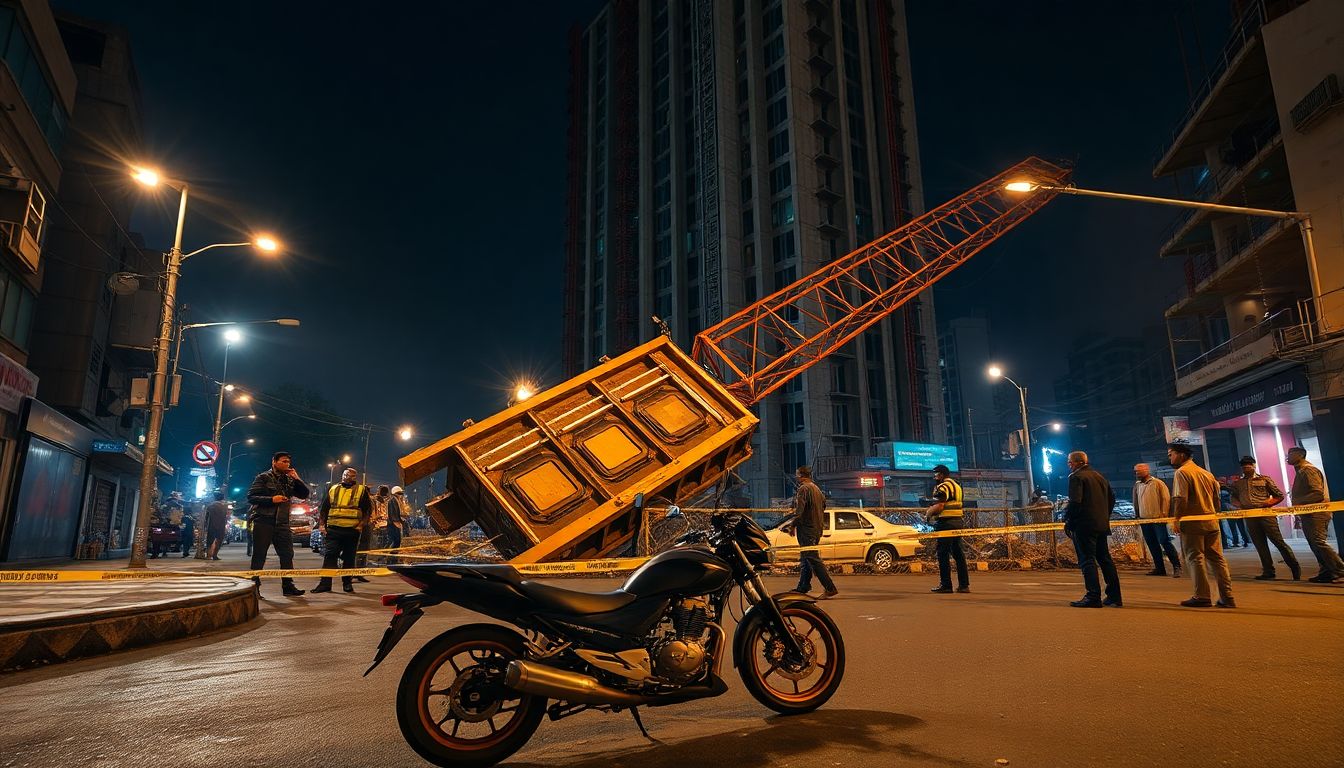 Crane Section Collapses at Construction Site in Kandivali West
