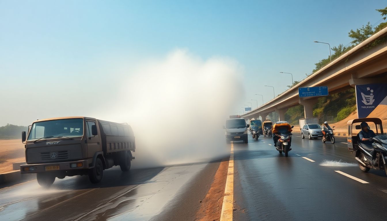Truck Ruptures Surya Yojana Water Pipeline Near Nalasopara on Mumbai-Ahmedabad Highway