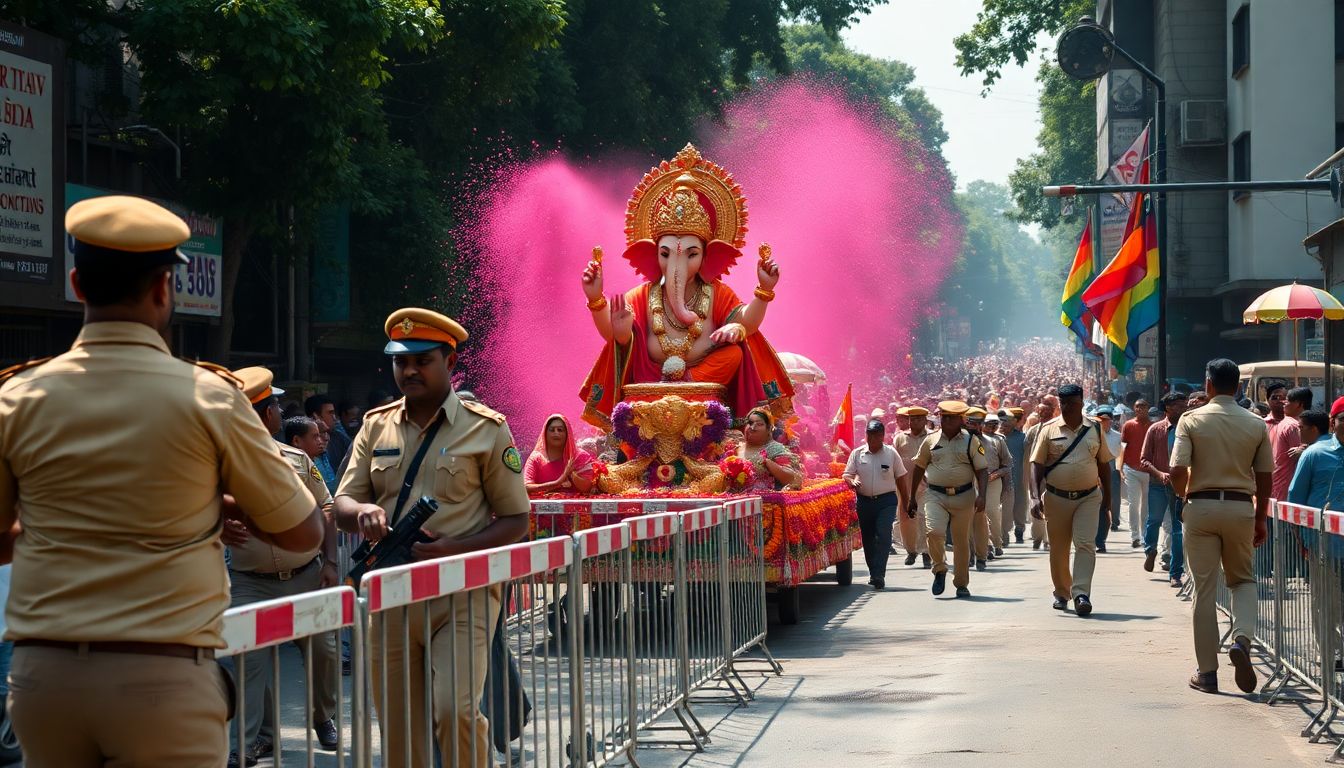 Chinchpokli Cha Chintamani Aagman Procession Begins in Parel Under Tight Security