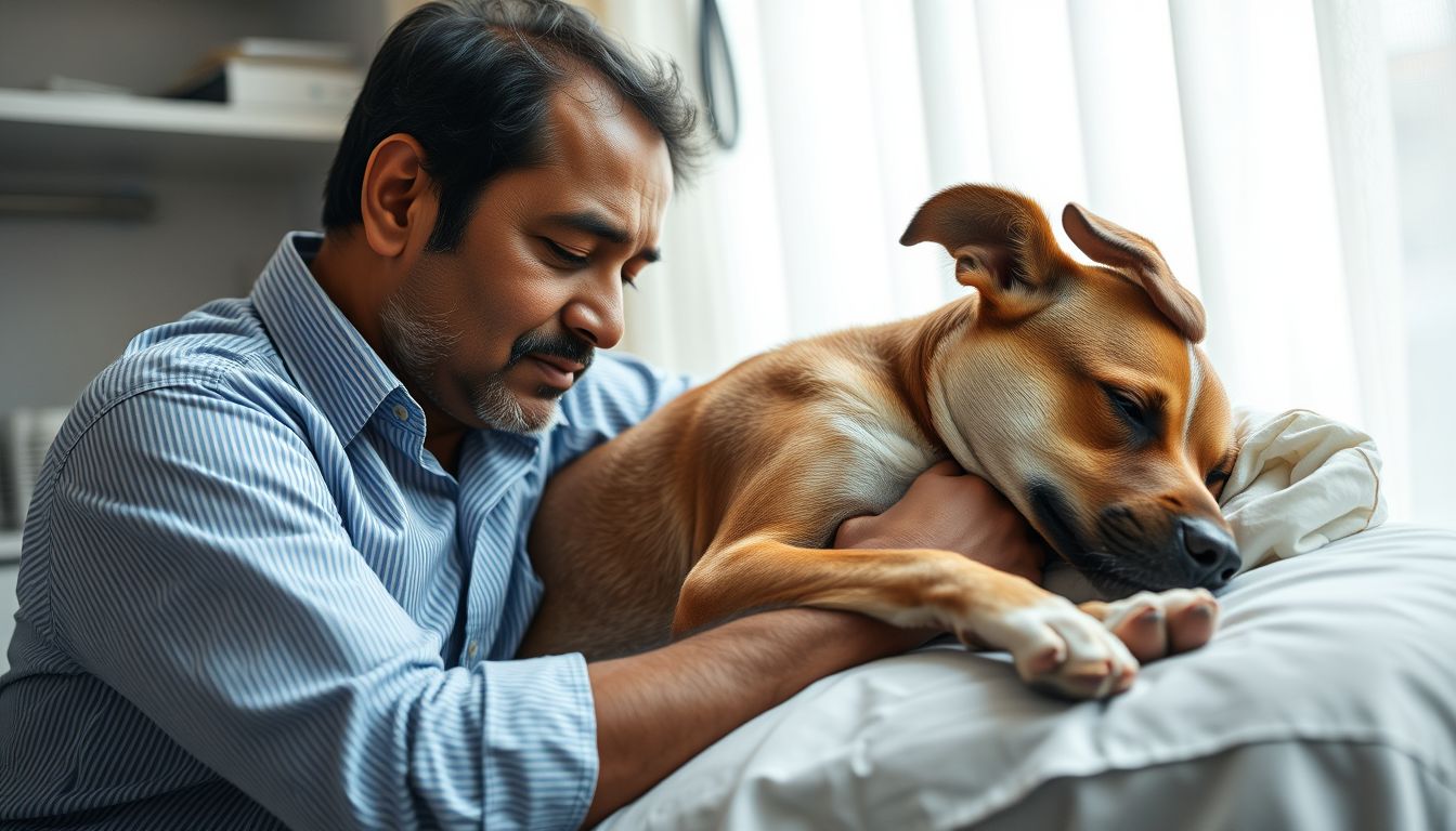 Mumbai Activist Xavier Santiago Sings To Comfort Ailing Dog Blacky In Hospital