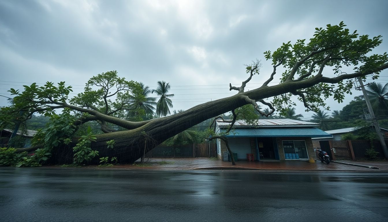 Tree Collapses Near Gold Nest Complex in Mira-Bhayandar Amid Heavy Rain