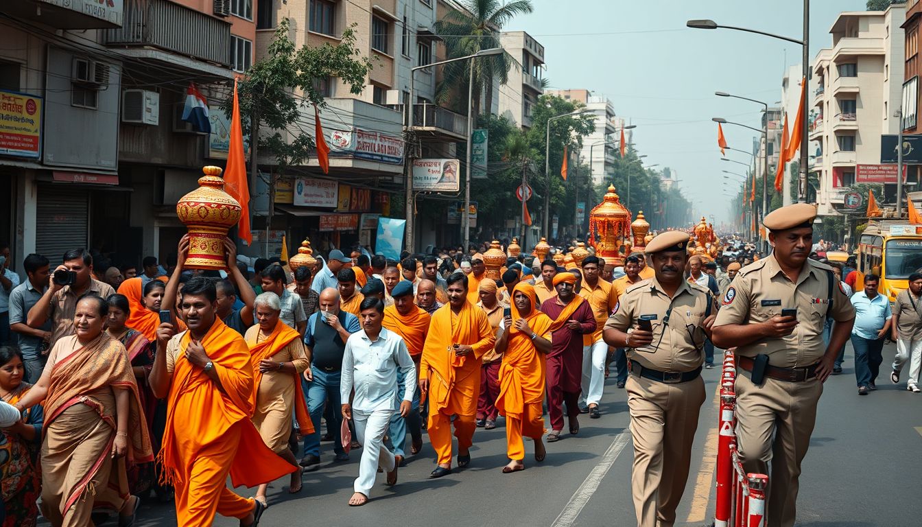 BJP Leader Nitesh Rane Attends Kanwar Yatra in Mumbra Amid Opposition