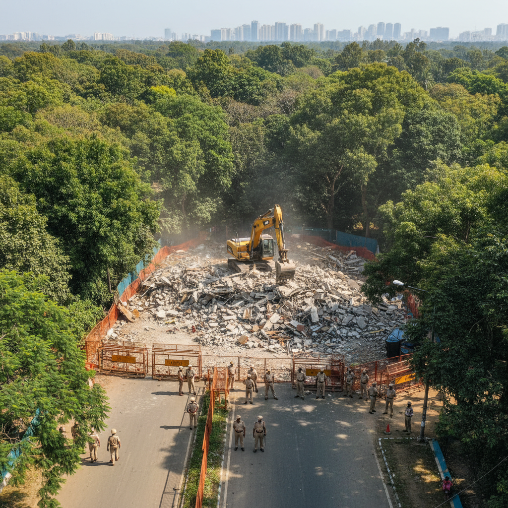 Illegal Dargah Demolished in Aarey Colony Amid Tight Security