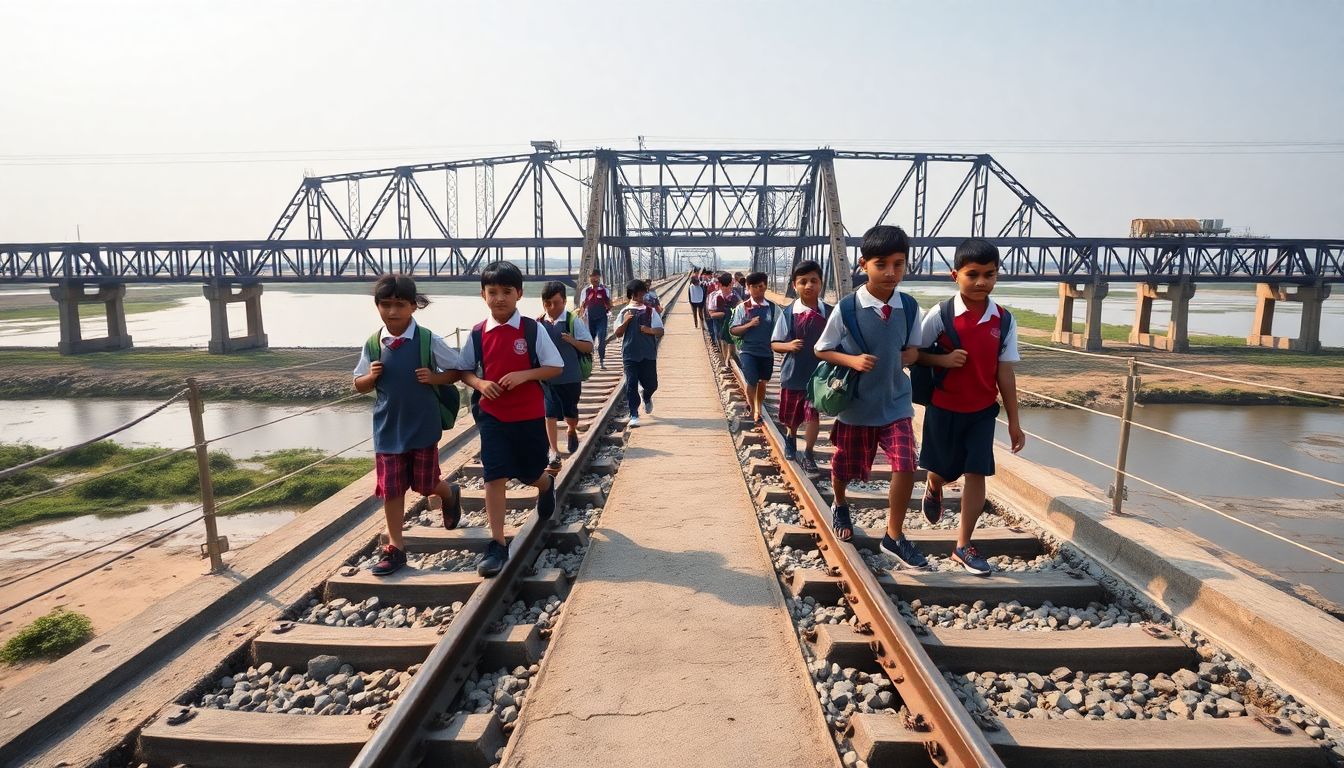 Palghar's Vadhiv Island Students Walk on Railway Tracks to Reach School