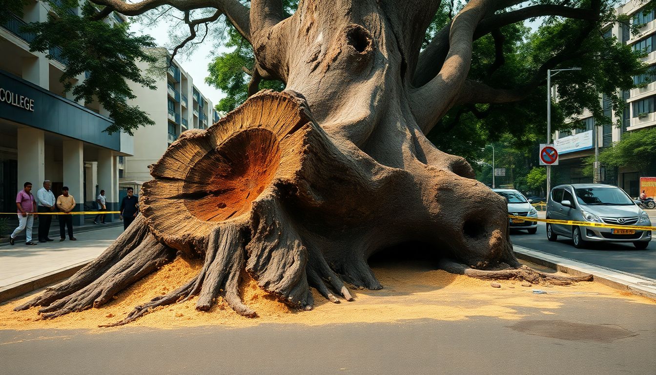 Probe Demanded After Heritage Banyan Tree Felled Outside Mithibai College in Vile Parle