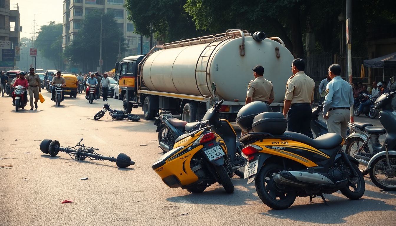 Speeding Tanker Rams Multiple Vehicles in Kalyan's Rambaug, Injuring Five