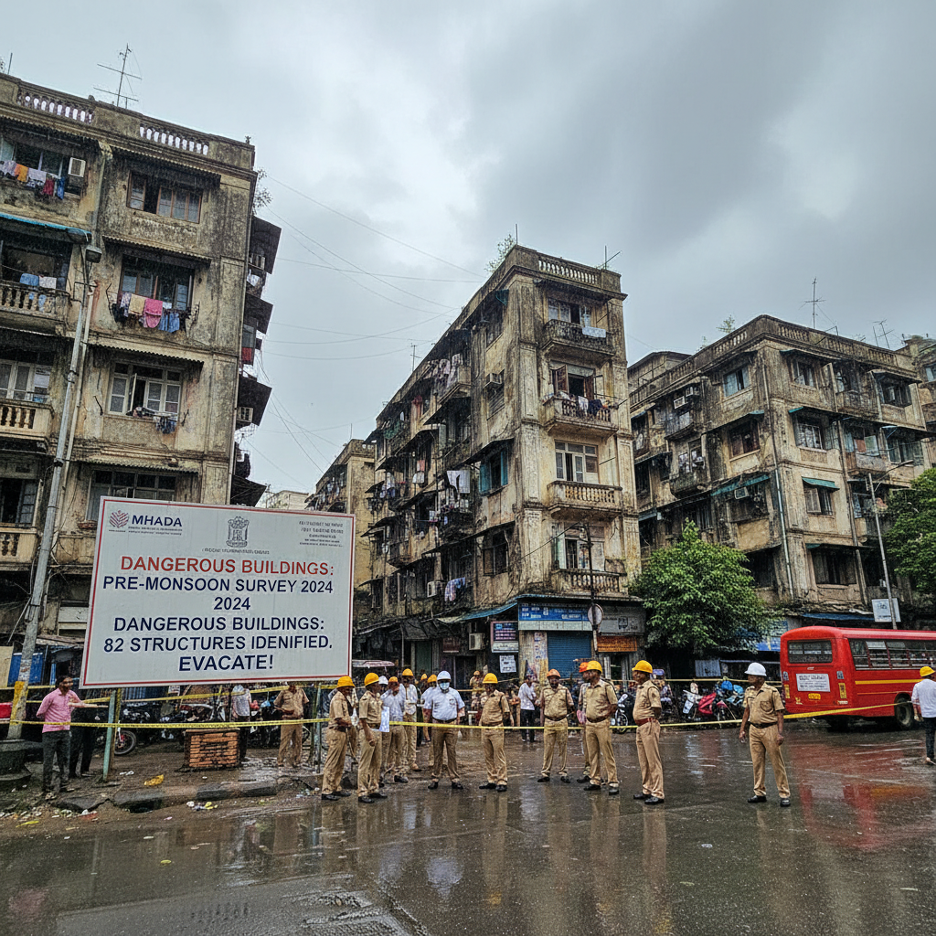 MHADA Identifies 82 Dangerous Buildings in Mumbai Pre-Monsoon Survey