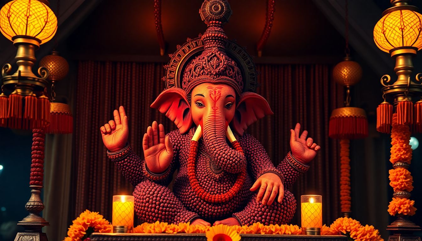 Colaba Cha Samrat Unveils Ganesha Idol Crafted Entirely From Rudraksha Beads